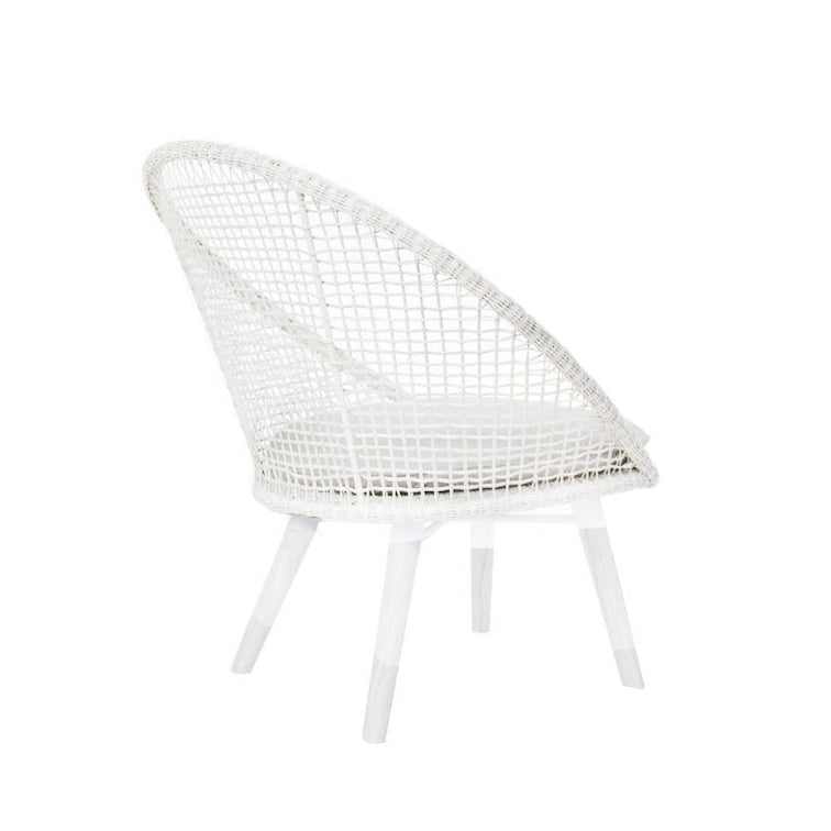 CUBA ROUND LOUNGE CHAIR / WHITE (INDOOR-OUTDOOR) - Green Design Gallery