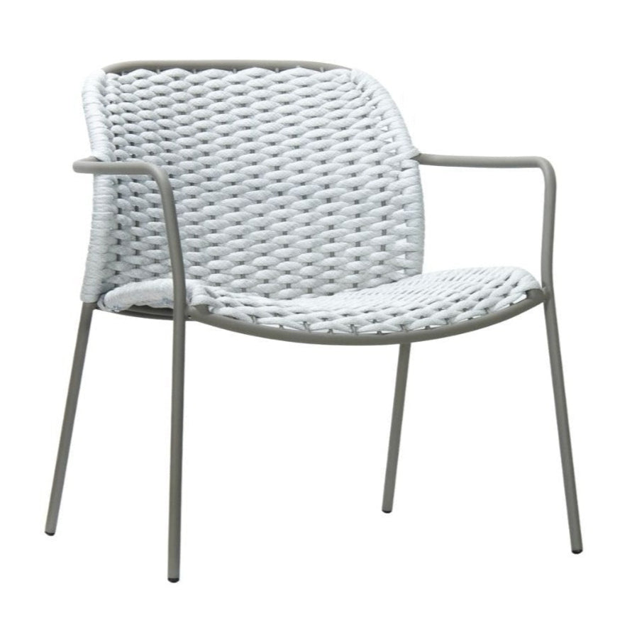 ROCA OUTDOOR LOUNGE ARMCHAIR | WHITE+SILVER - Green Design Gallery